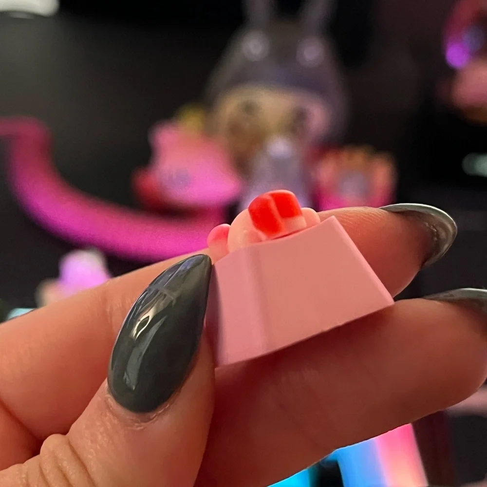 Cute Pink Anime Artisan Keycap heart, for OEM Switches
